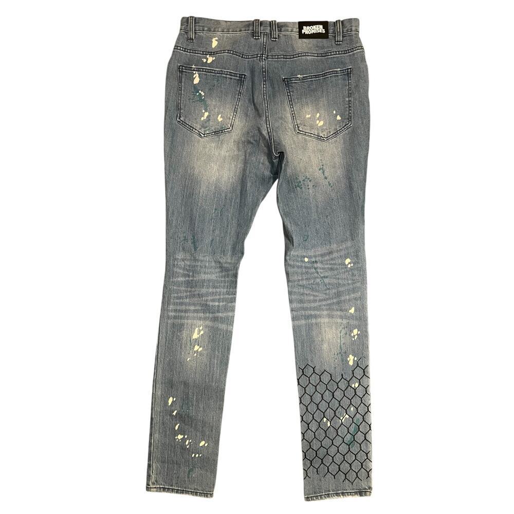 Broken Promises Ultra Slim Stretch Denim Jeans Size 32 Mens - Picture 5 of 9